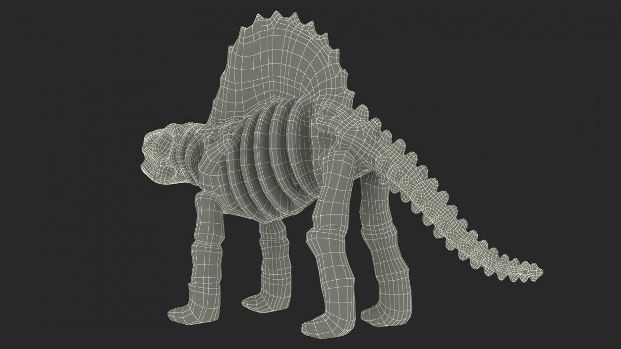 Dimetrodon Dinosaur Skeleton Toy 3D