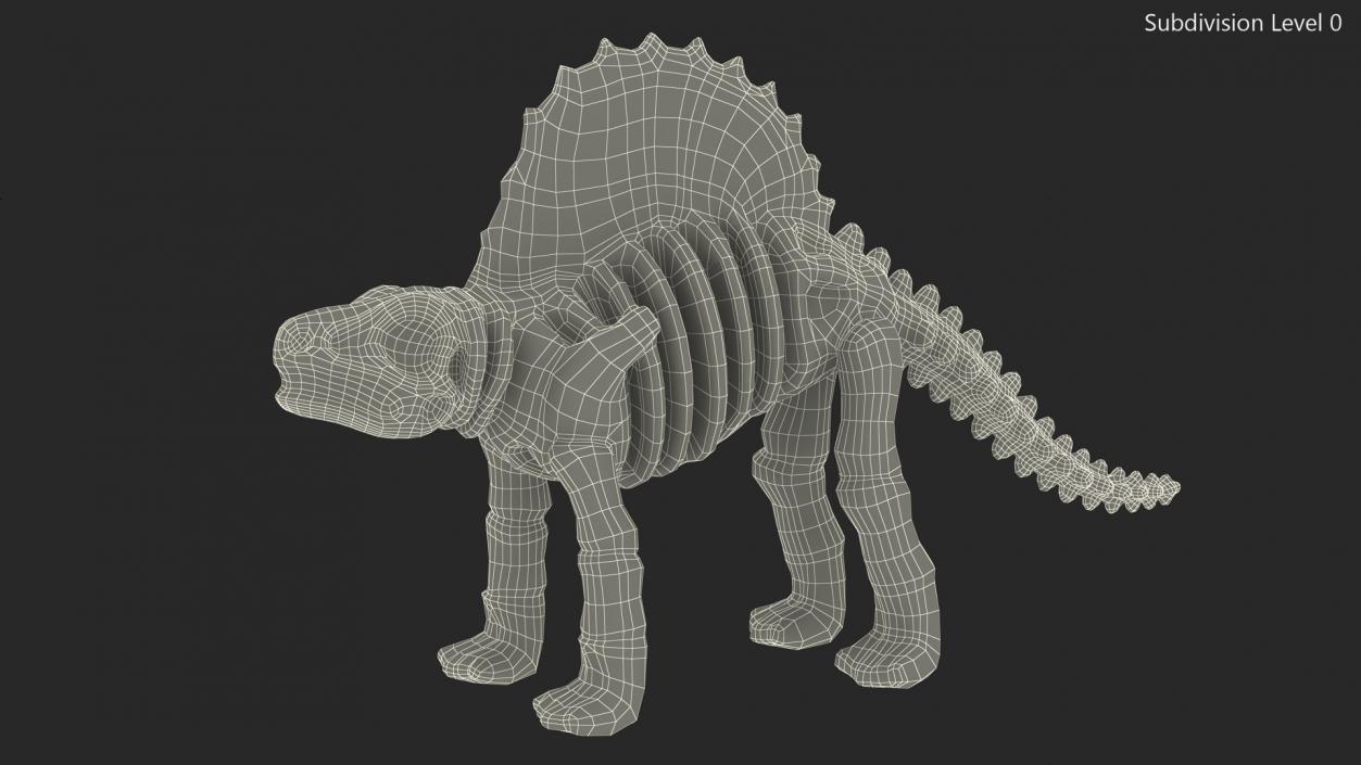 Dimetrodon Dinosaur Skeleton Toy 3D