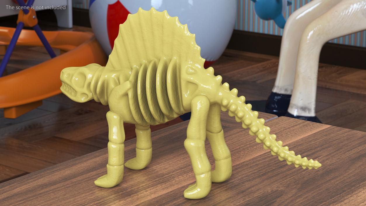 Dimetrodon Dinosaur Skeleton Toy 3D