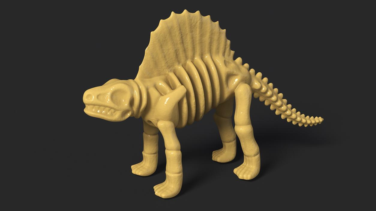 Dimetrodon Dinosaur Skeleton Toy 3D