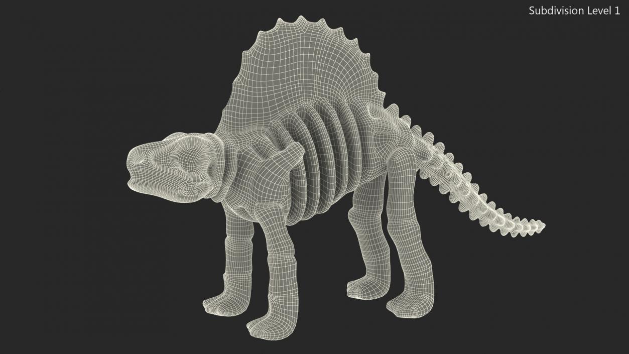 Dimetrodon Dinosaur Skeleton Toy 3D