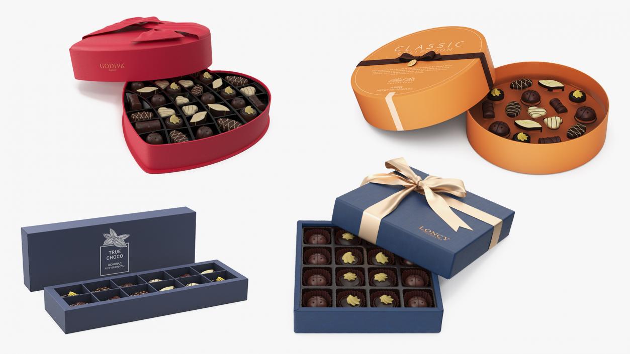 3D Premium Chocolate Boxes Open Collection 2