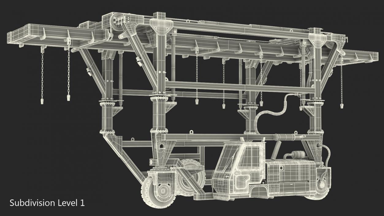 Straddle Carrier Generic Clean Rigged 3D