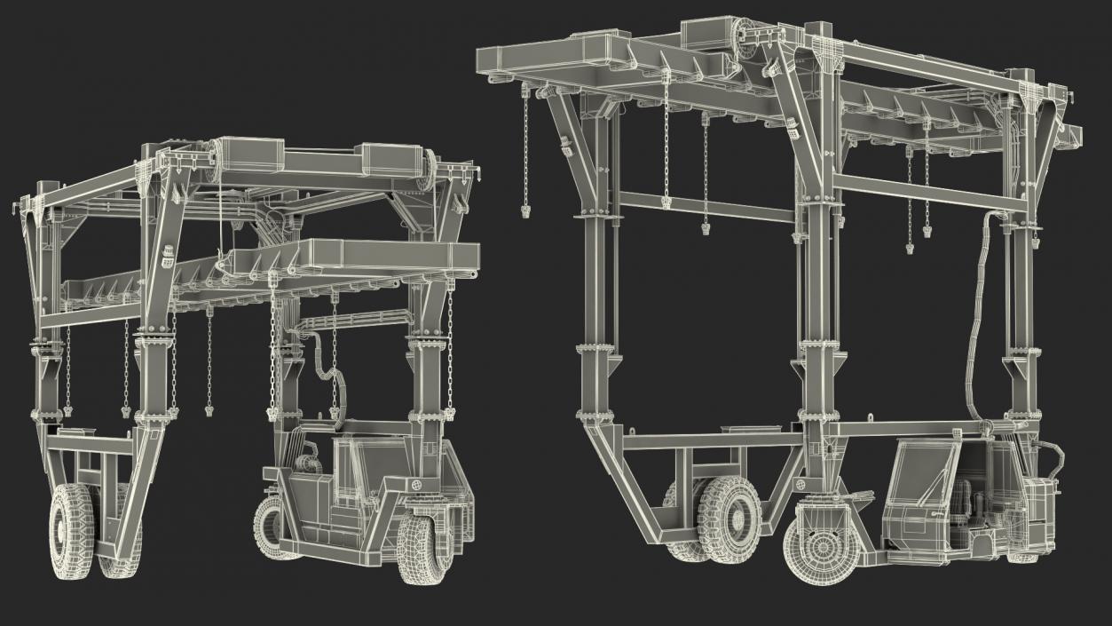 Straddle Carrier Generic Clean Rigged 3D