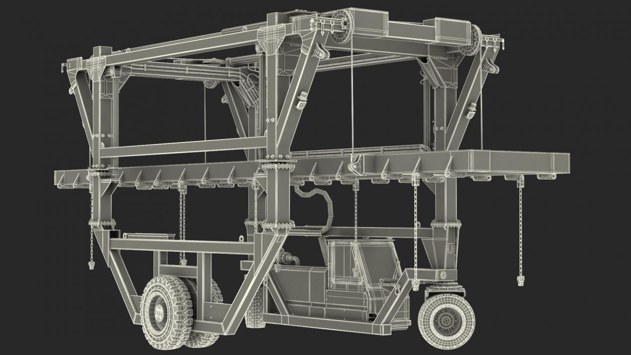 Straddle Carrier Generic Clean Rigged 3D