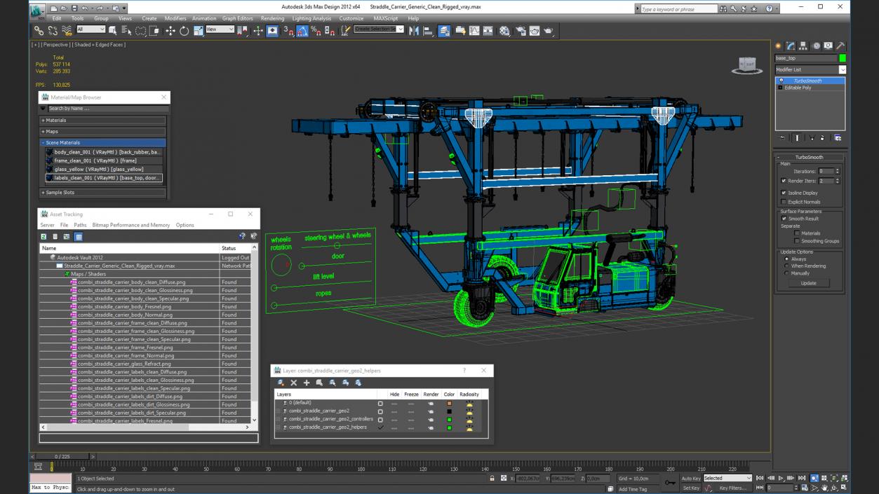 Straddle Carrier Generic Clean Rigged 3D