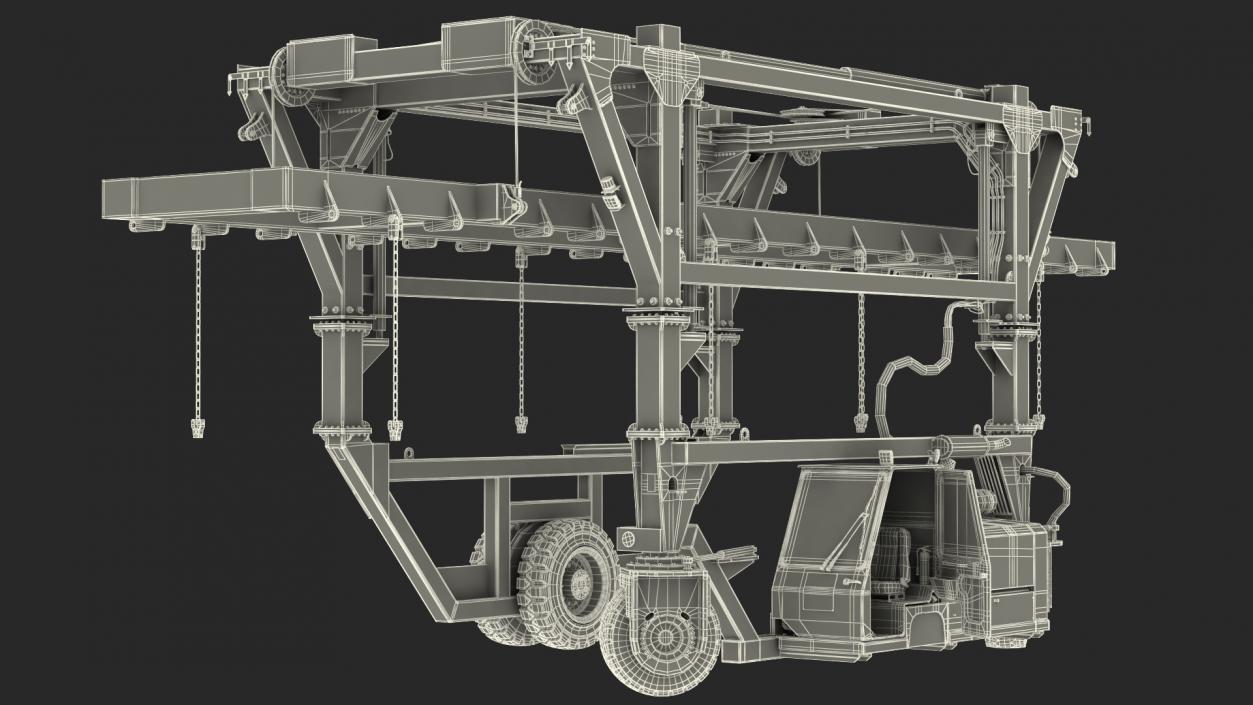 Straddle Carrier Generic Clean Rigged 3D