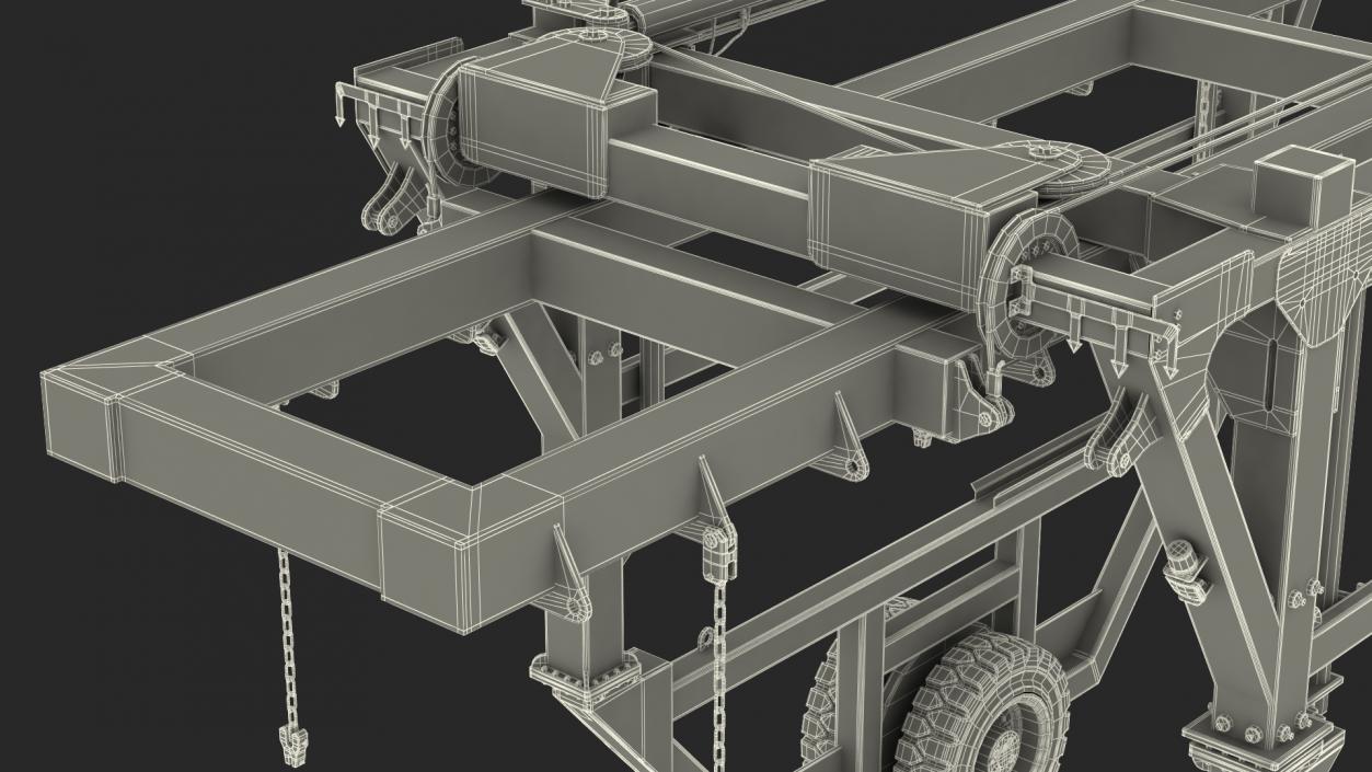 Straddle Carrier Generic Clean Rigged 3D