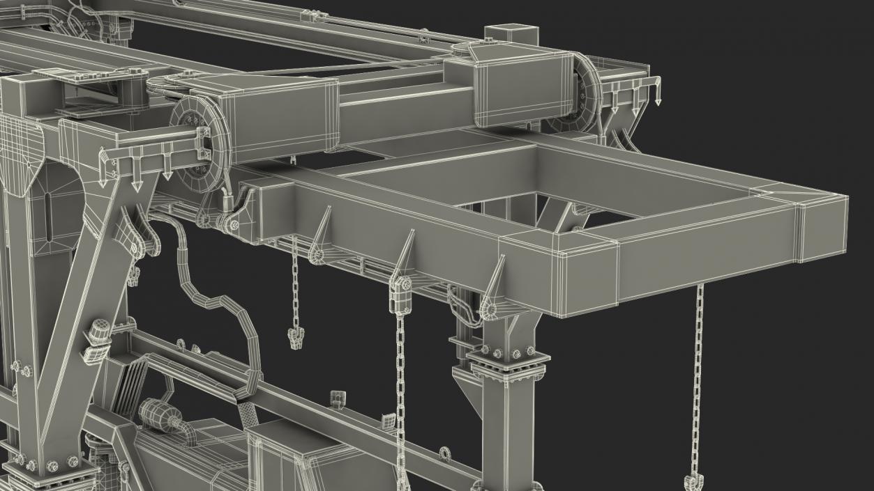 Straddle Carrier Generic Clean Rigged 3D