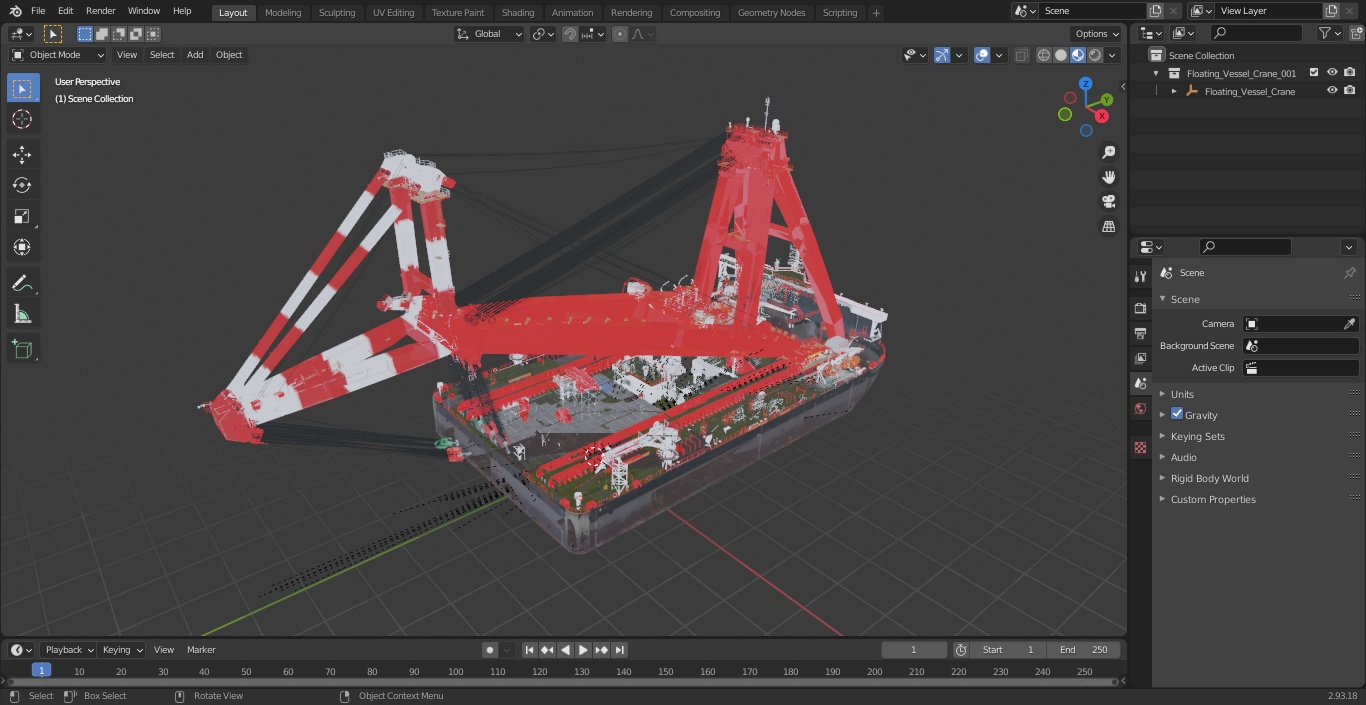 3D Floating Vessel Crane