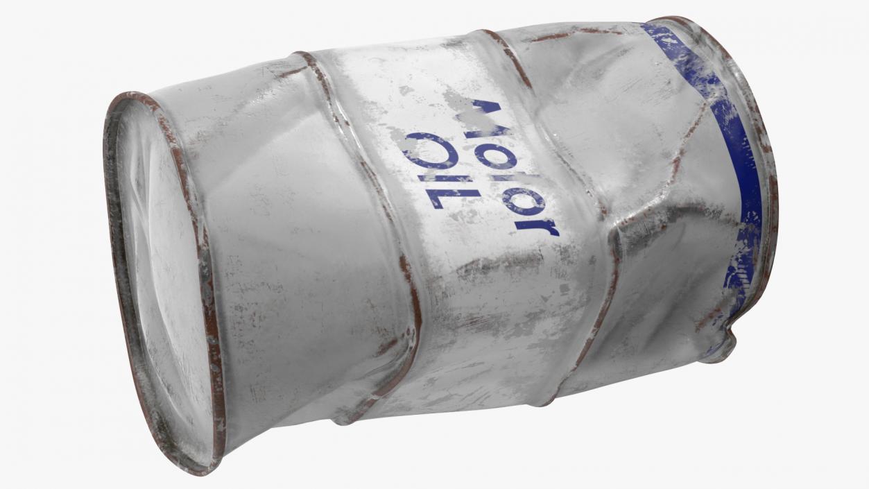 Damaged Motor Oil Barrel 3D model