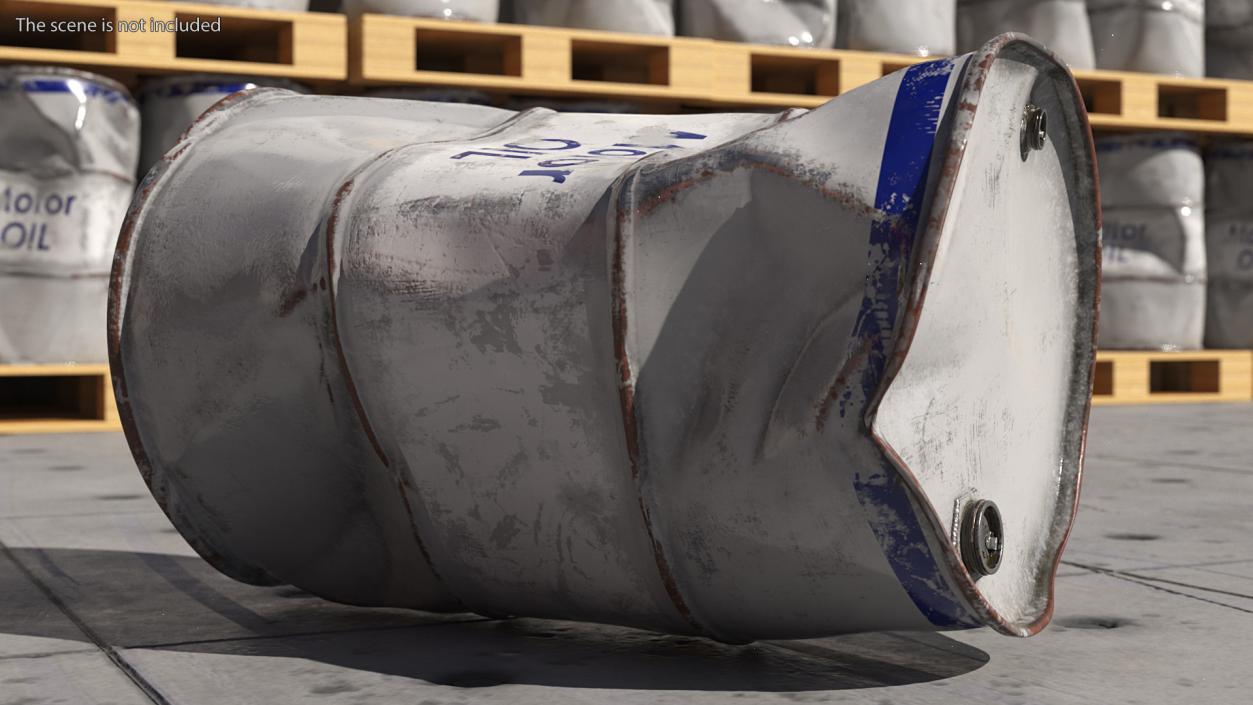 Damaged Motor Oil Barrel 3D model