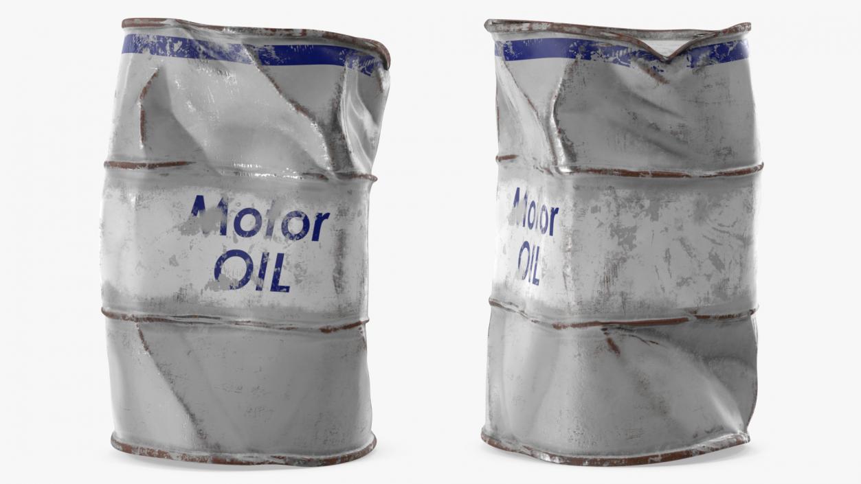 Damaged Motor Oil Barrel 3D model