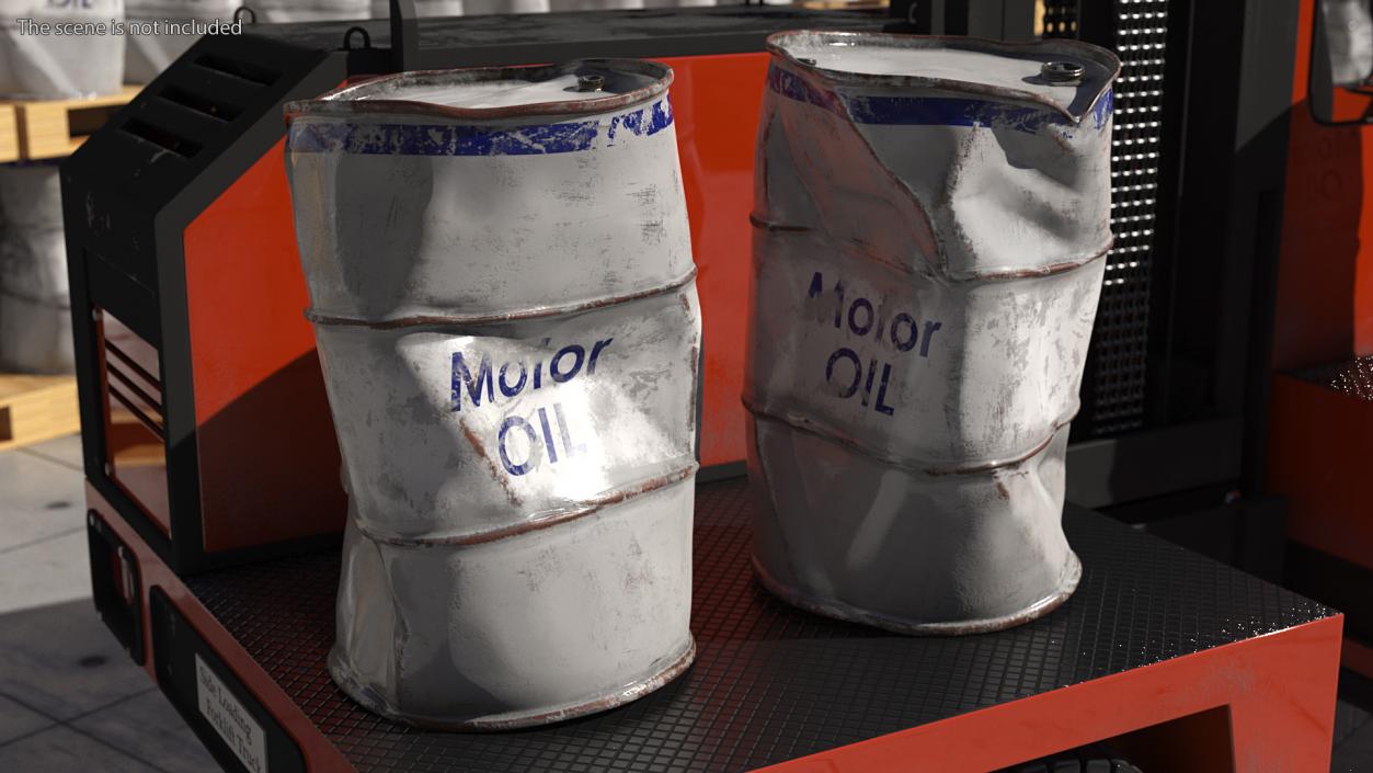 Damaged Motor Oil Barrel 3D model