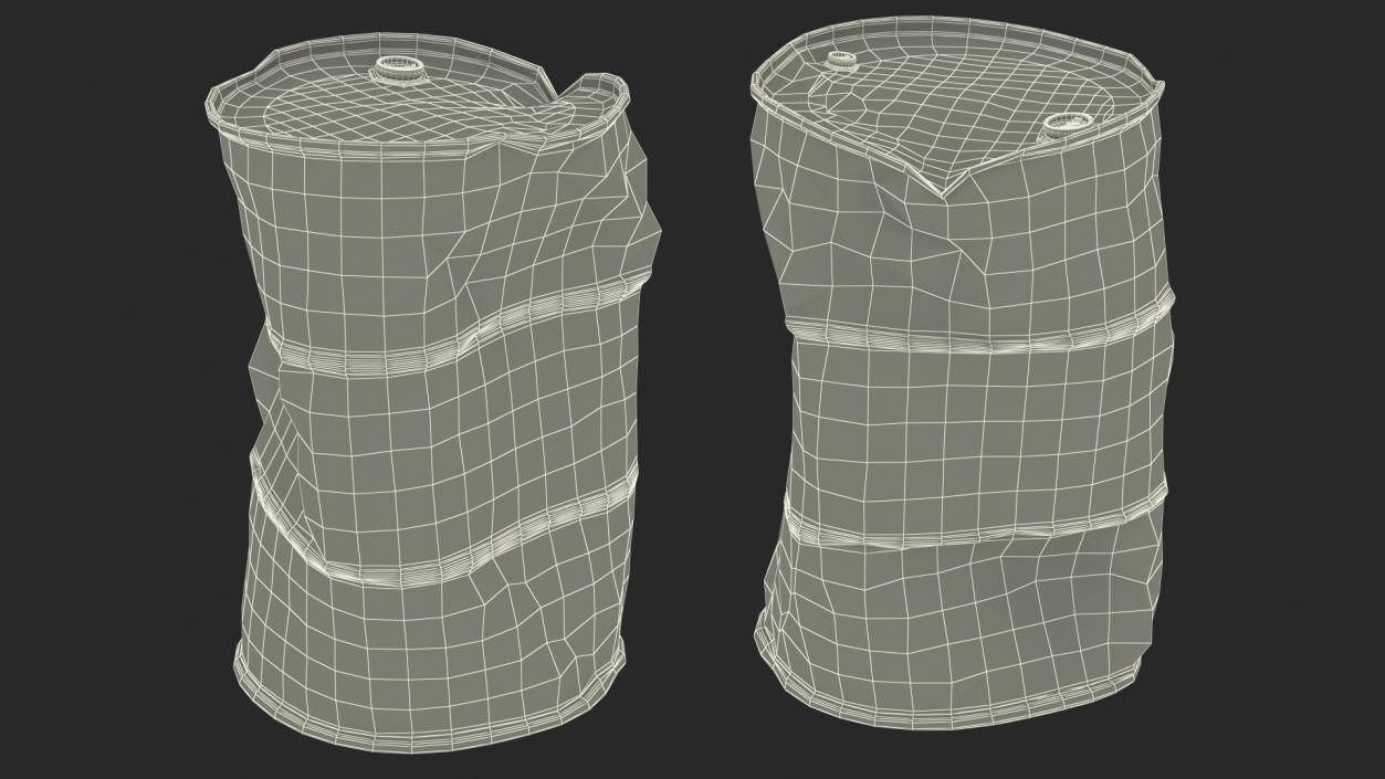 Damaged Motor Oil Barrel 3D model