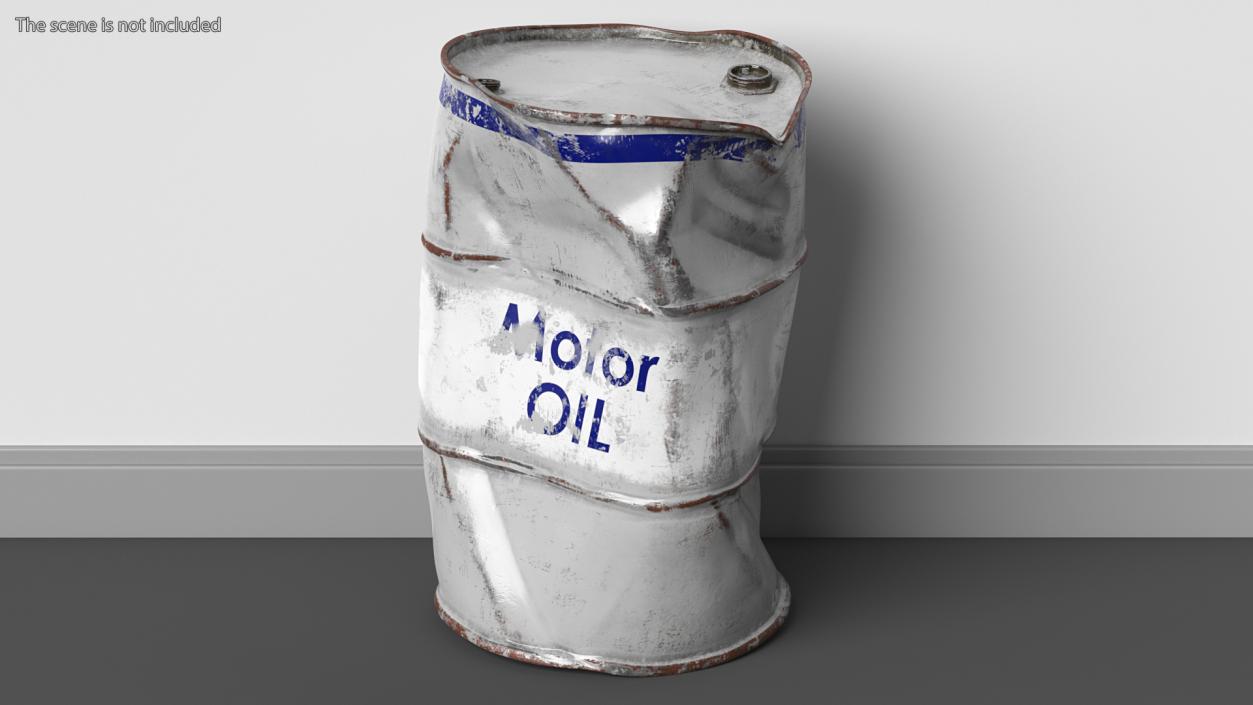 Damaged Motor Oil Barrel 3D model