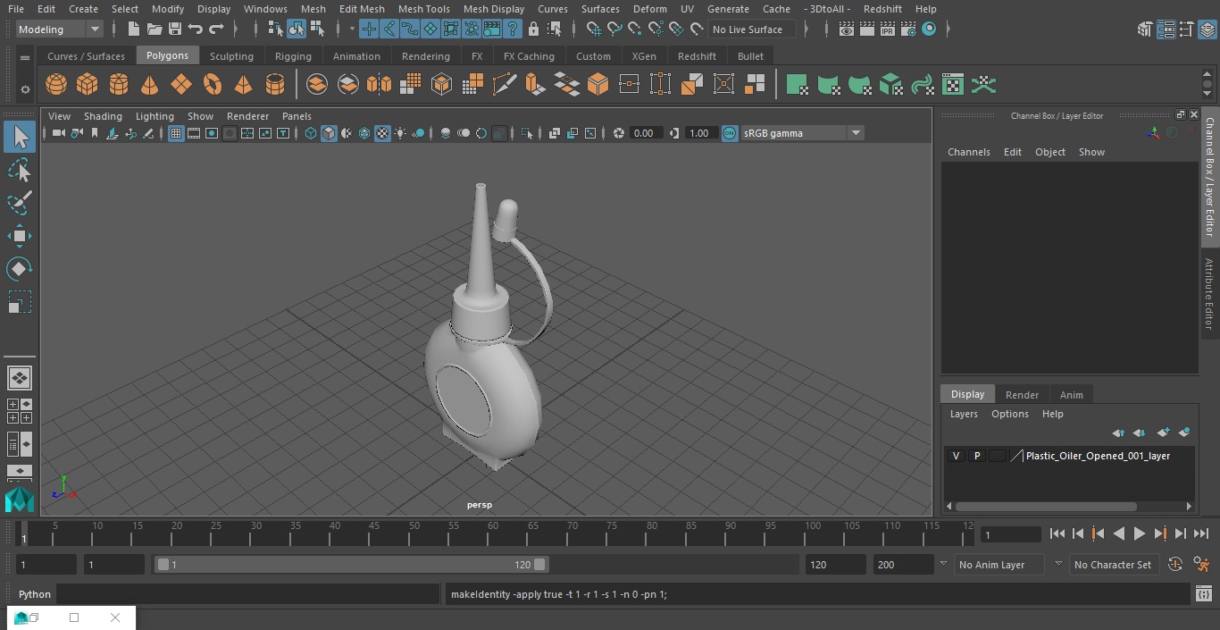 3D model Plastic Oiler Opened