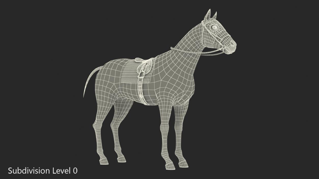 Black Racing Horse Fur 3D