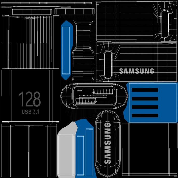 3D model Flash Drive Samsung 128Gb