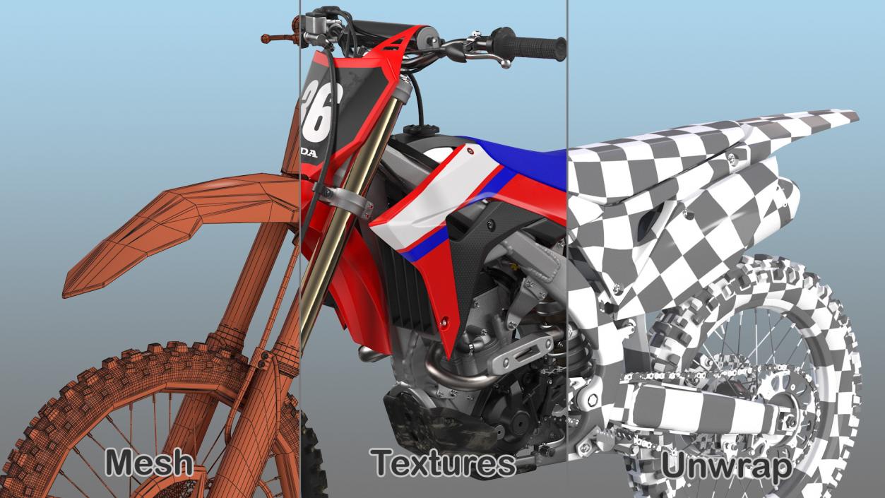 3D Motocross Bike Honda CRF250R 2019 model