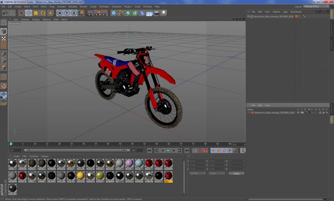 3D Motocross Bike Honda CRF250R 2019 model