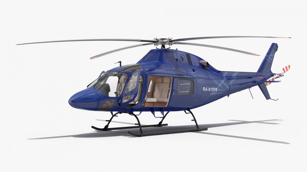 Leonardo AgustaWestland AW119 Helicopter Blue Rigged 3D