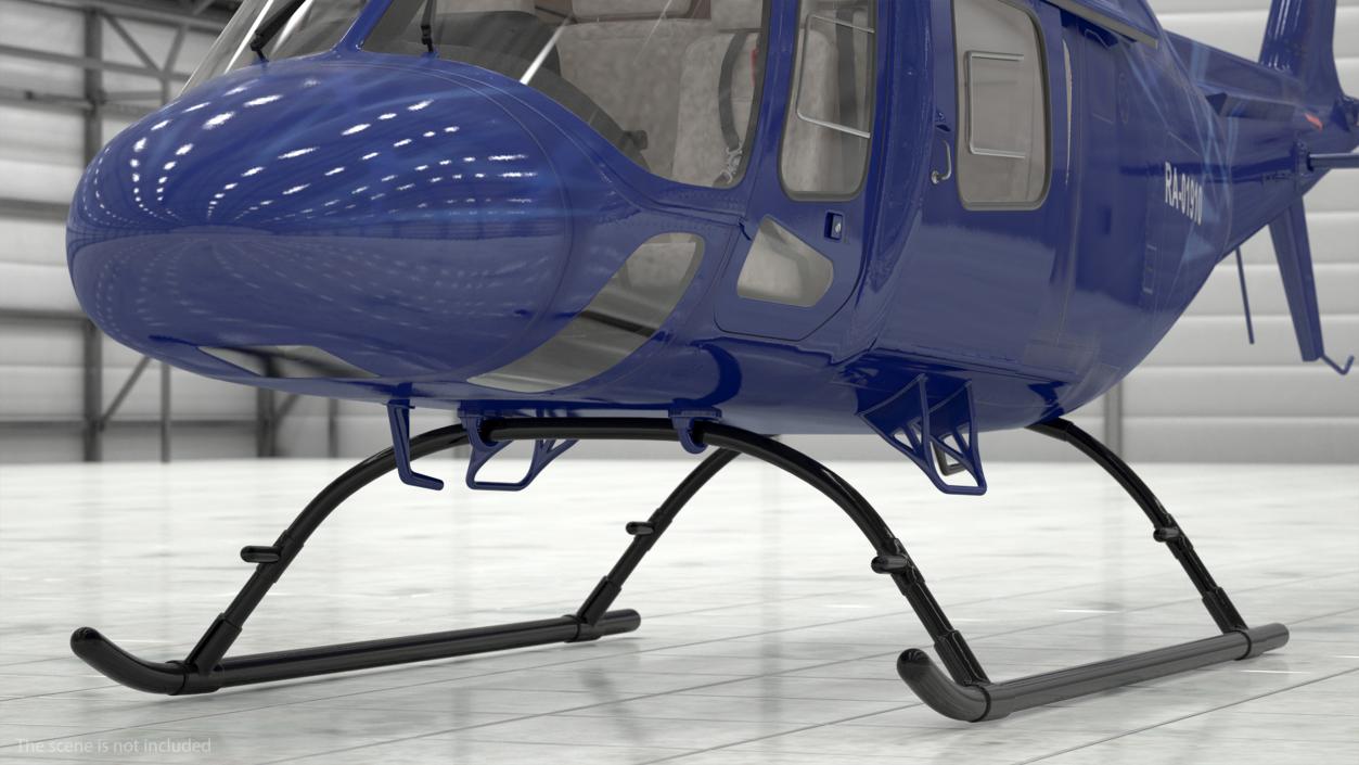 Leonardo AgustaWestland AW119 Helicopter Blue Rigged 3D