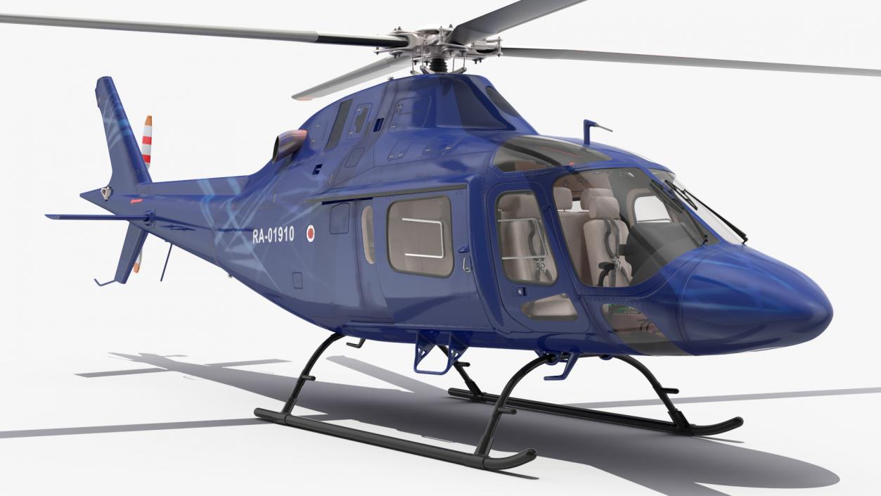 Leonardo AgustaWestland AW119 Helicopter Blue Rigged 3D