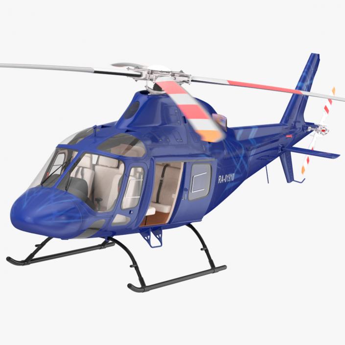 Leonardo AgustaWestland AW119 Helicopter Blue Rigged 3D