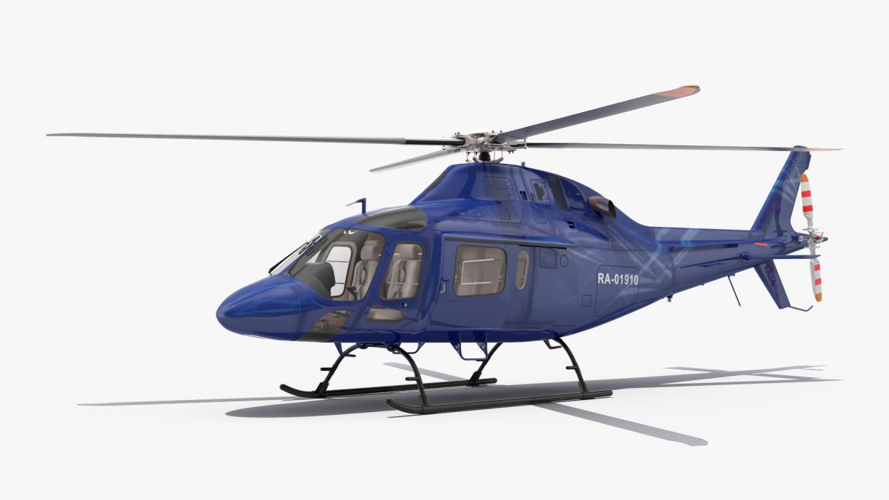 Leonardo AgustaWestland AW119 Helicopter Blue Rigged 3D