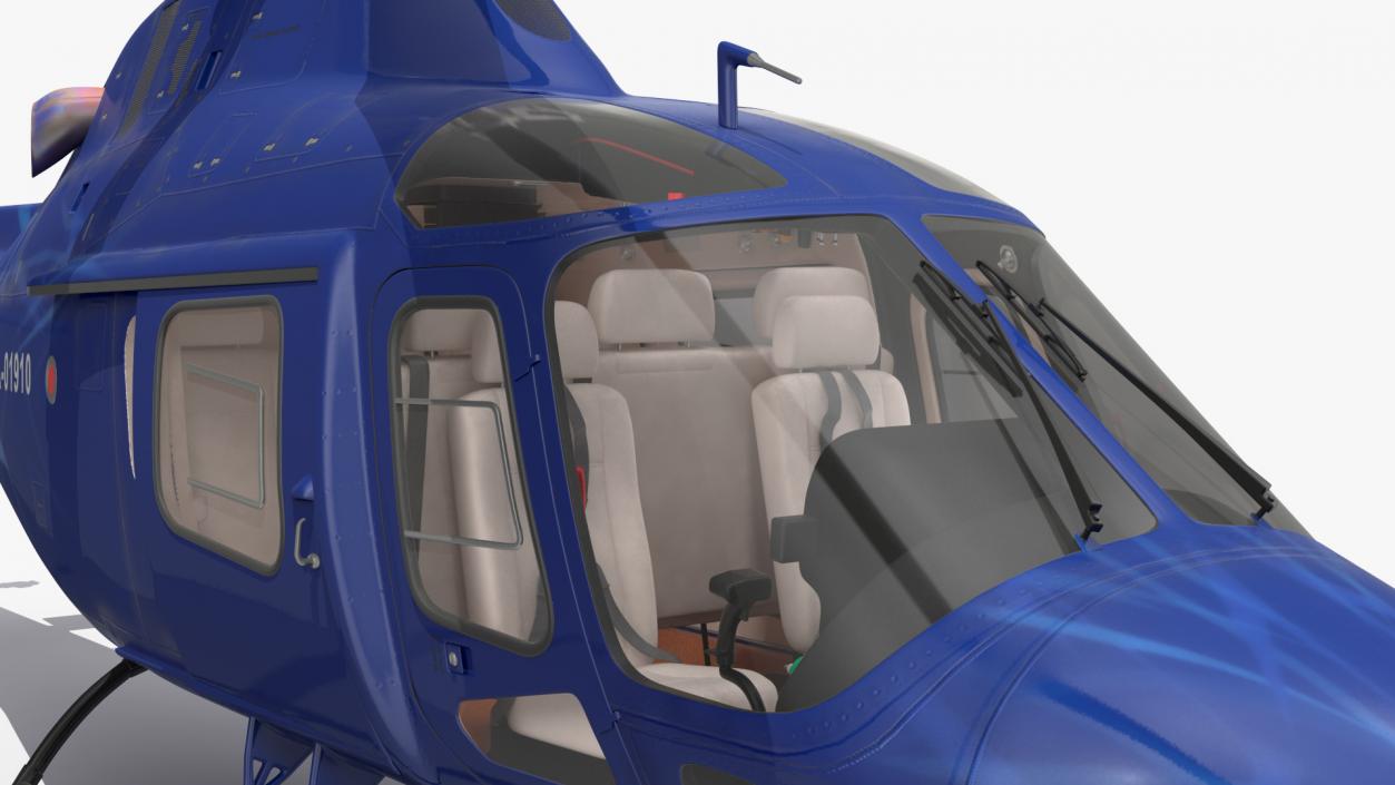 Leonardo AgustaWestland AW119 Helicopter Blue Rigged 3D