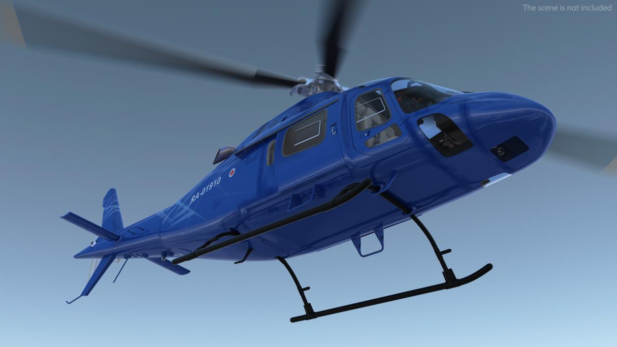 Leonardo AgustaWestland AW119 Helicopter Blue Rigged 3D