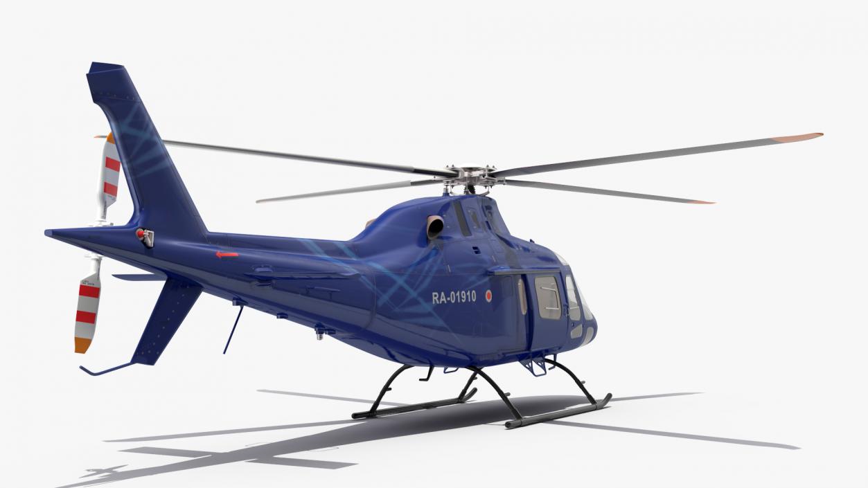 Leonardo AgustaWestland AW119 Helicopter Blue Rigged 3D