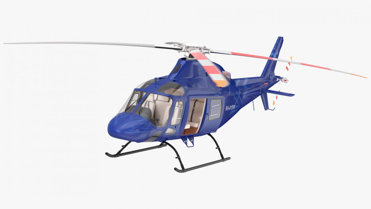 Leonardo AgustaWestland AW119 Helicopter Blue Rigged 3D