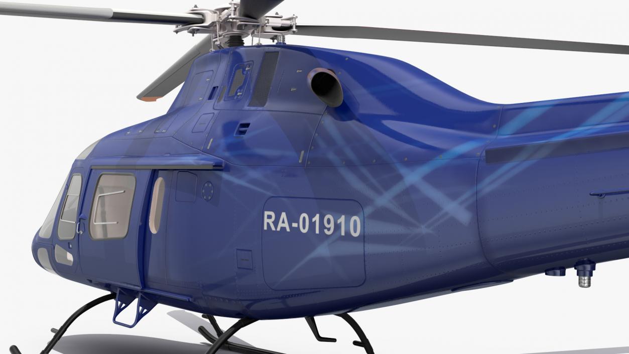 Leonardo AgustaWestland AW119 Helicopter Blue Rigged 3D