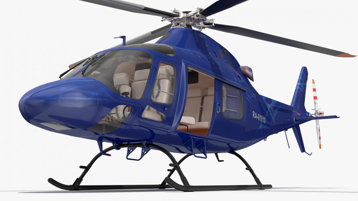 Leonardo AgustaWestland AW119 Helicopter Blue Rigged 3D