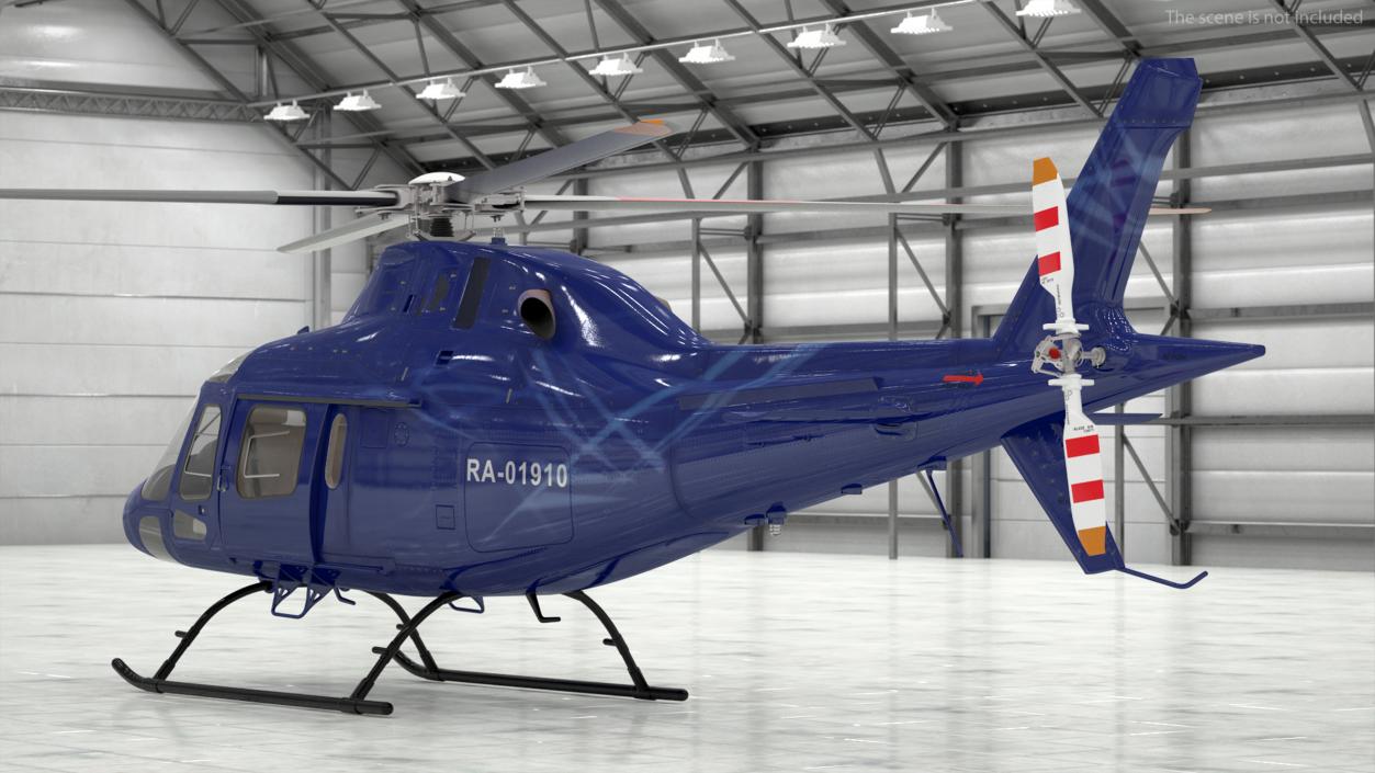 Leonardo AgustaWestland AW119 Helicopter Blue Rigged 3D