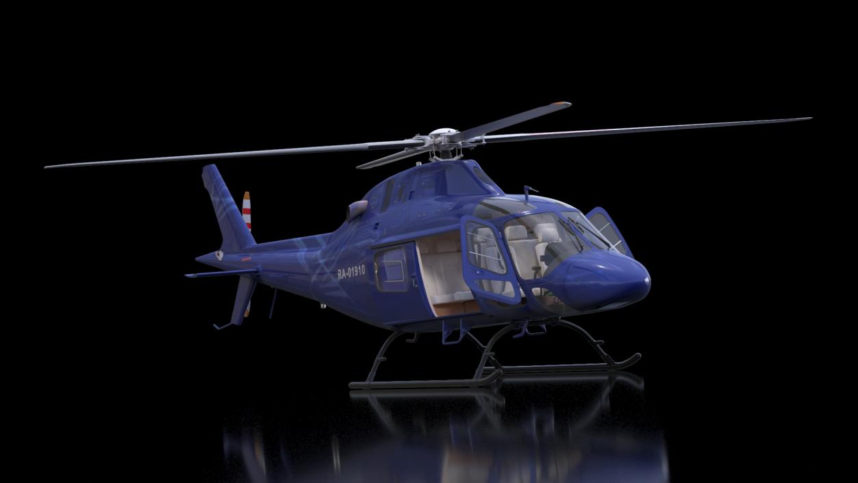 Leonardo AgustaWestland AW119 Helicopter Blue Rigged 3D