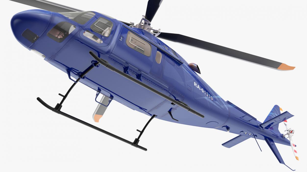 Leonardo AgustaWestland AW119 Helicopter Blue Rigged 3D