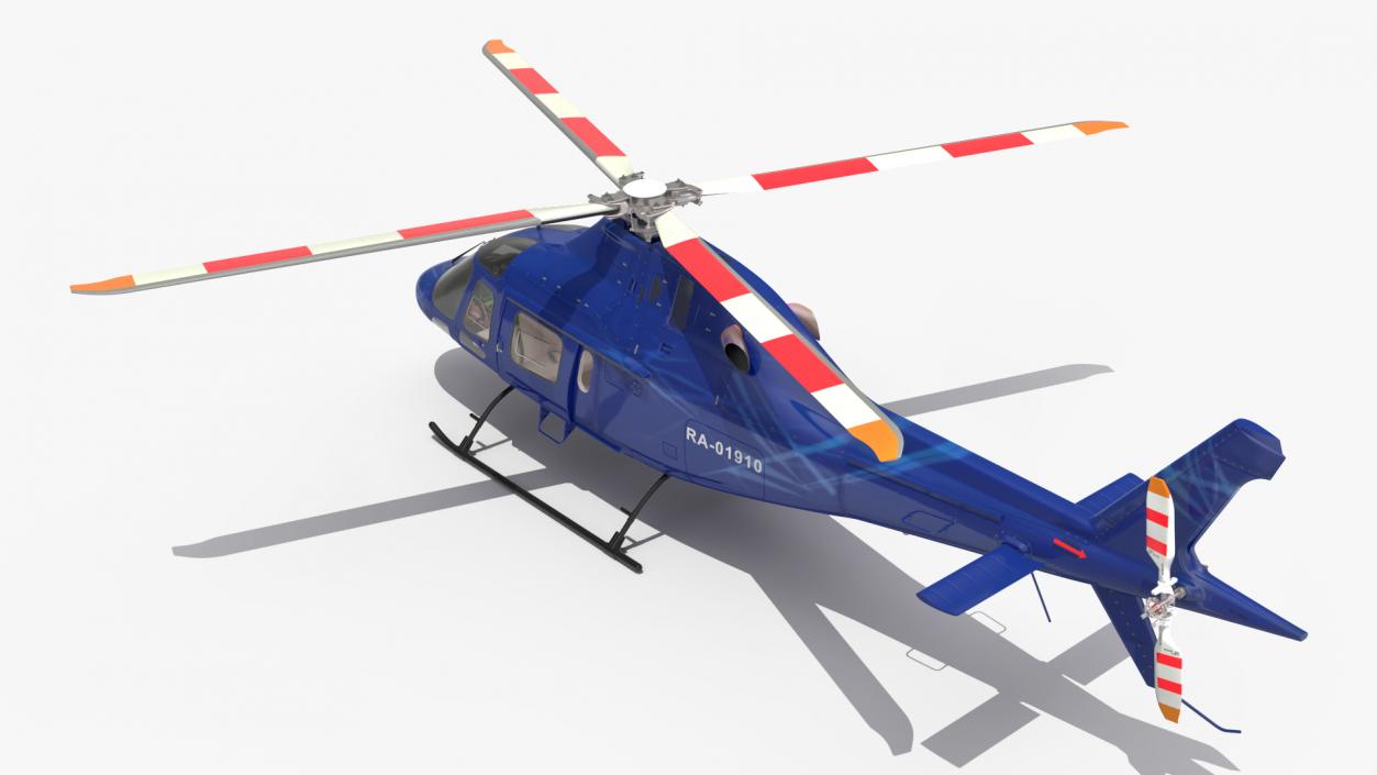 Leonardo AgustaWestland AW119 Helicopter Blue Rigged 3D