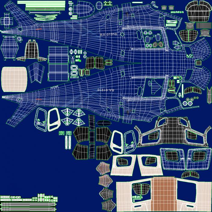 Leonardo AgustaWestland AW119 Helicopter Blue Rigged 3D