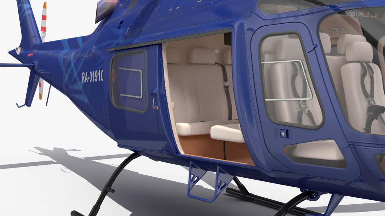 Leonardo AgustaWestland AW119 Helicopter Blue Rigged 3D