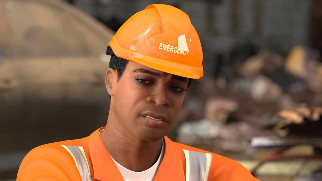 Light Skin Black Male Rescuer 3D model