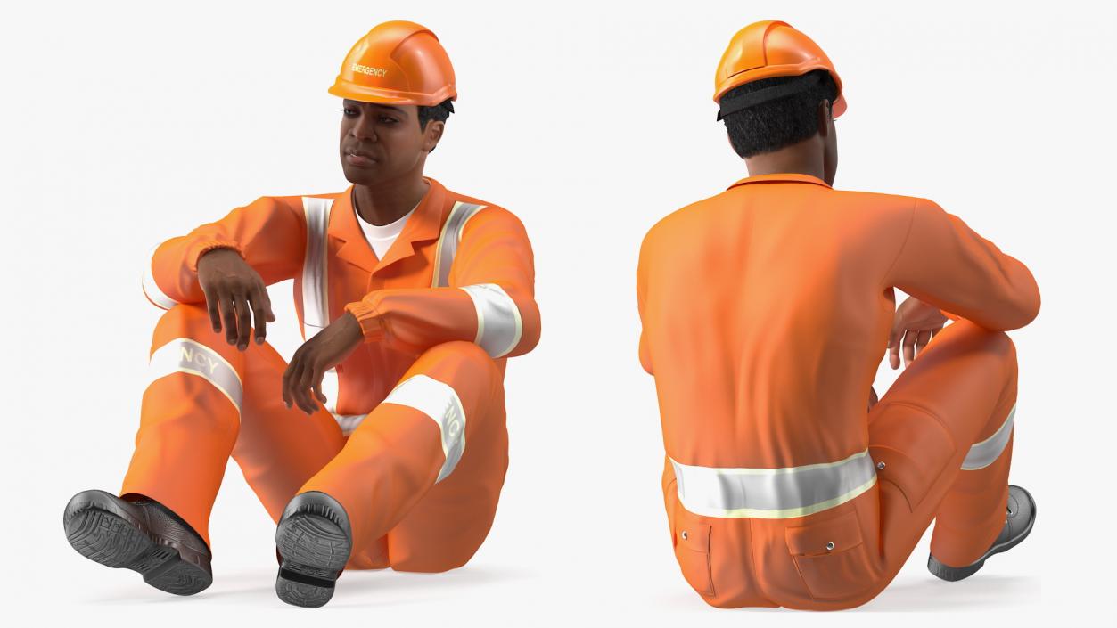 Light Skin Black Male Rescuer 3D model