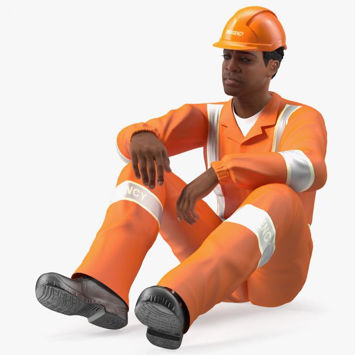 Light Skin Black Male Rescuer 3D model