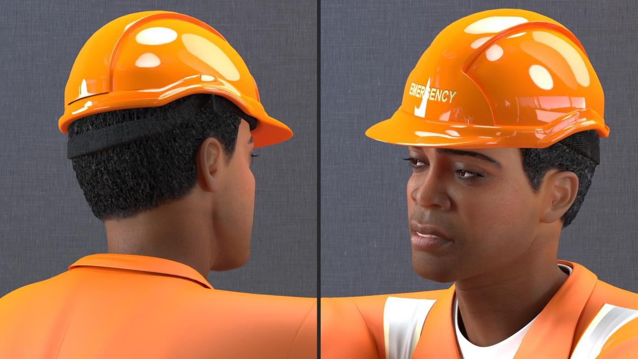 Light Skin Black Male Rescuer 3D model