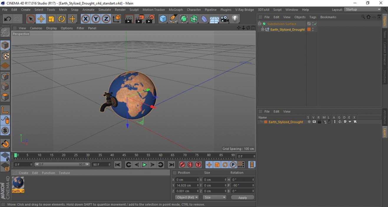 Earth Stylized Drought 3D