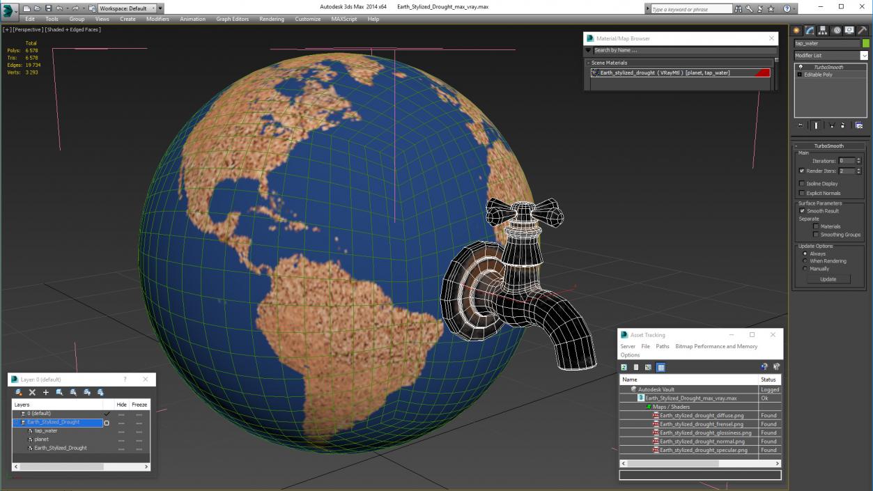 Earth Stylized Drought 3D