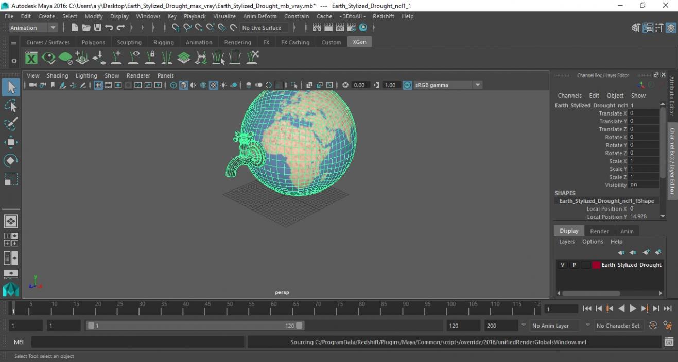 Earth Stylized Drought 3D