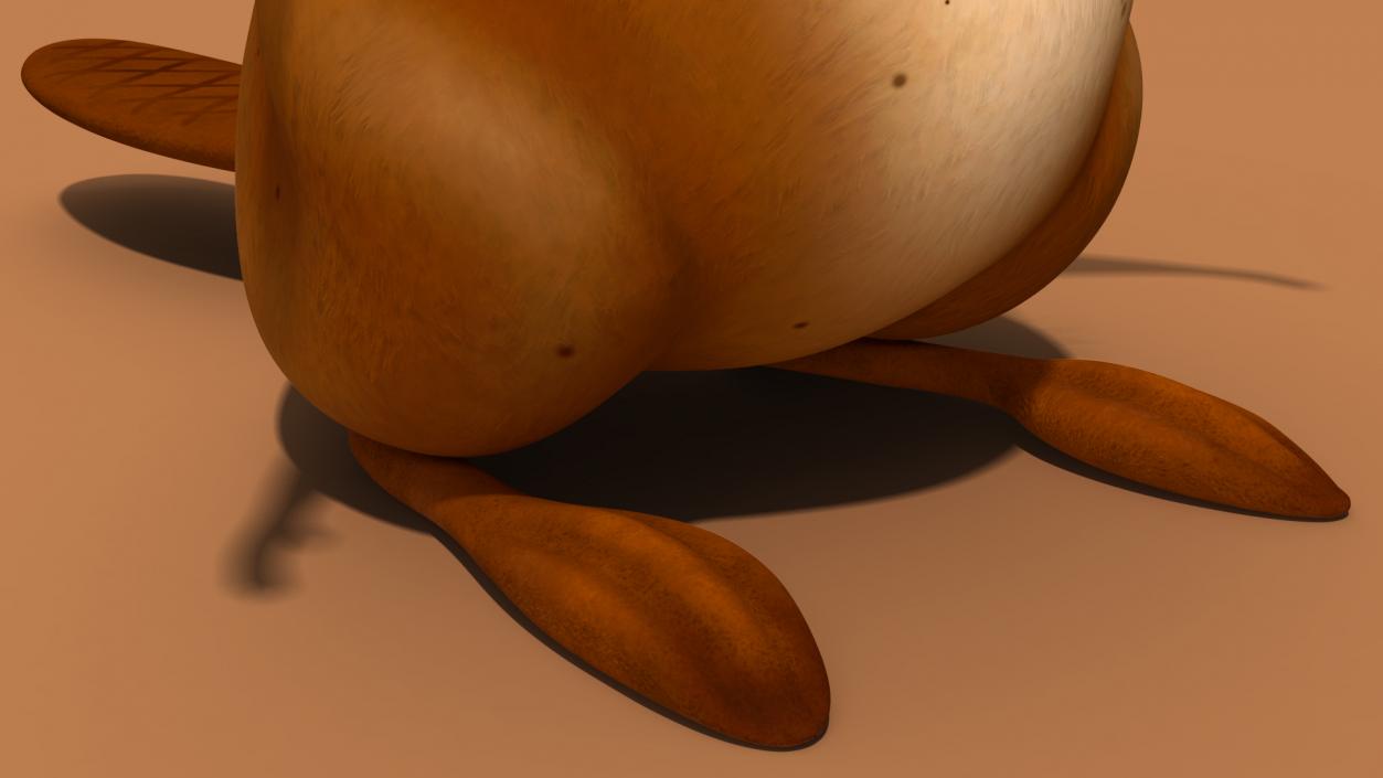 Cartoon Beaver Neutral Pose 3D